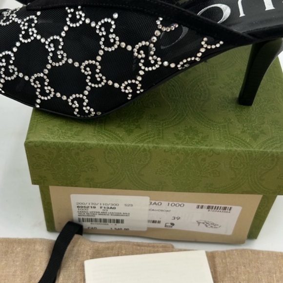 Women's Gucci GG CRYSTAL EMBELLISHED MIKES . Size 39 (US 9) - Picture 8 of 11